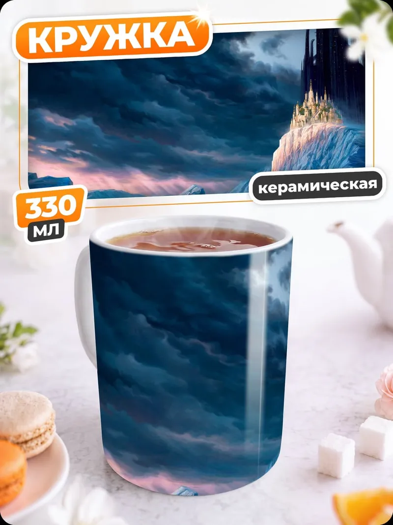 Кружка керамическая Замок на скале