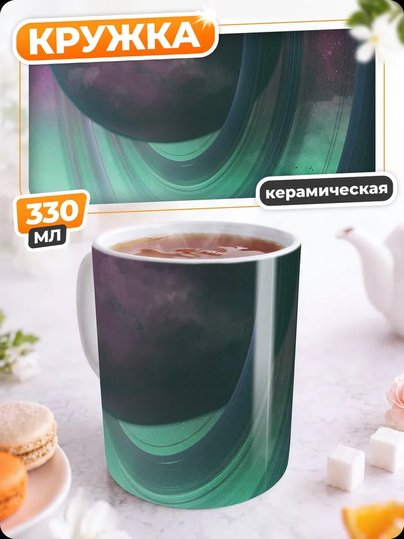 Кружка керамическая Космический корабль Сатурн
