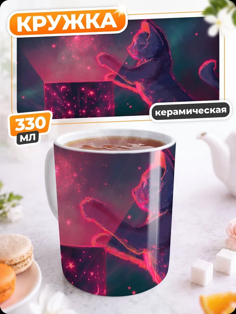 Кружка керамическая Космокот в коробке