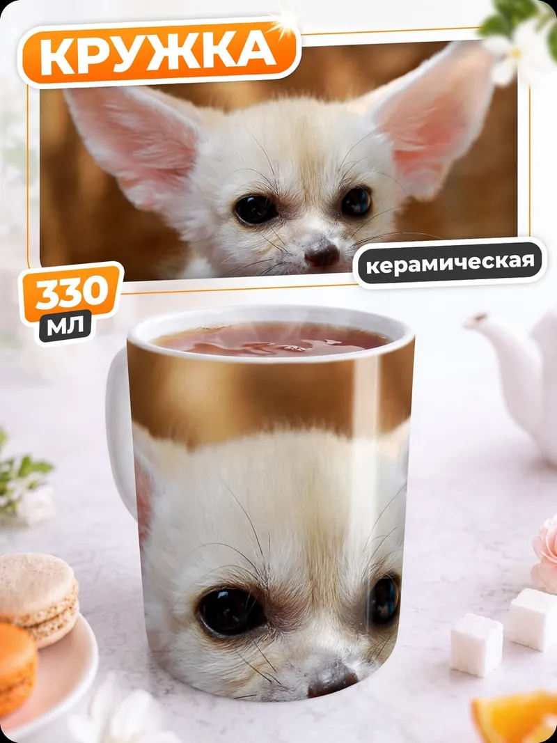 Кружка керамическая Пустынный лис фенек