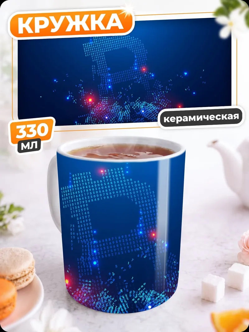 Кружка керамическая Цифровой кристалл