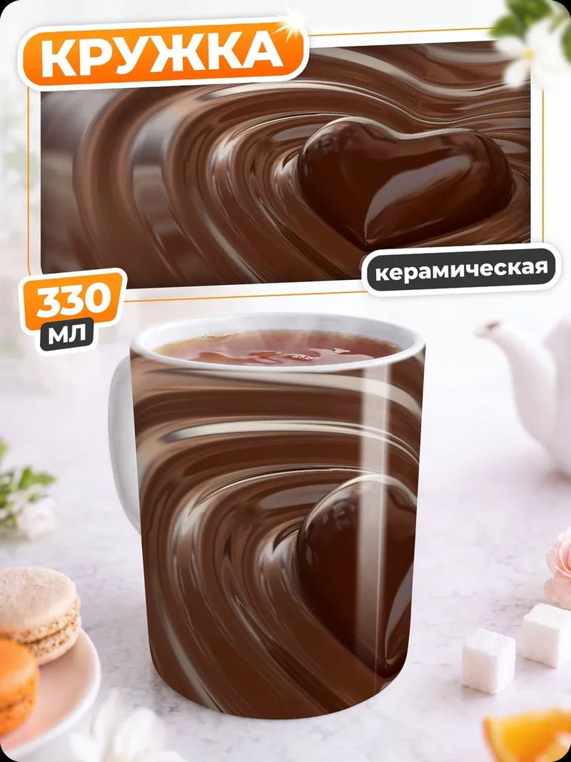 Кружка керамическая Шоколадное сердце