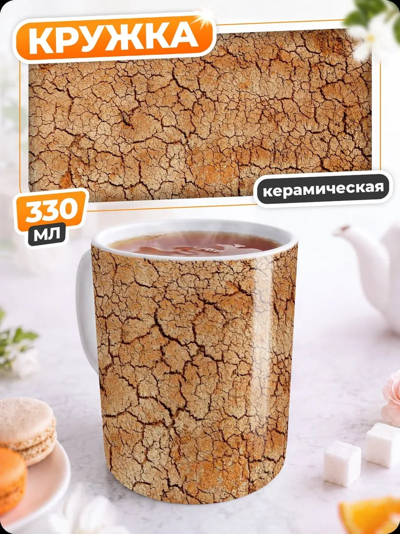 Кружка керамическая Трещины на сухой земле