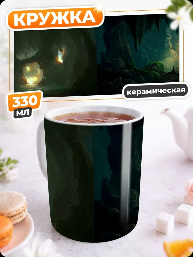 Кружка керамическая Пещера с сталактитами