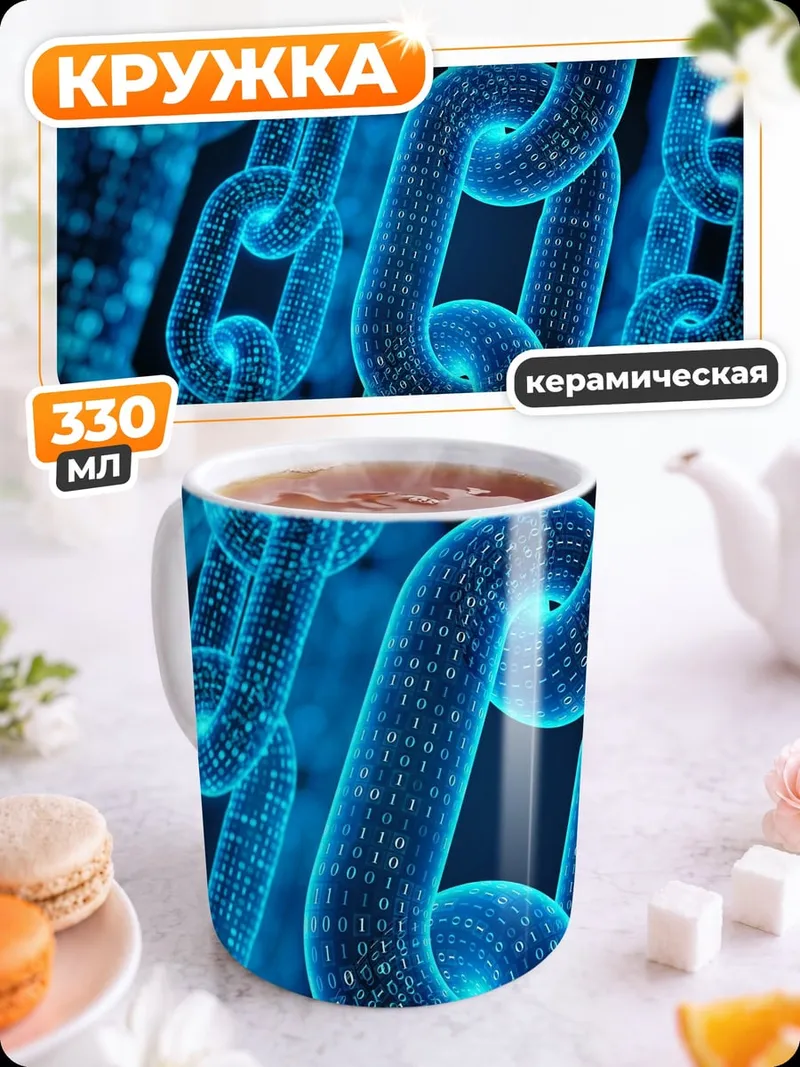 Кружка керамическая цифровые цепи
