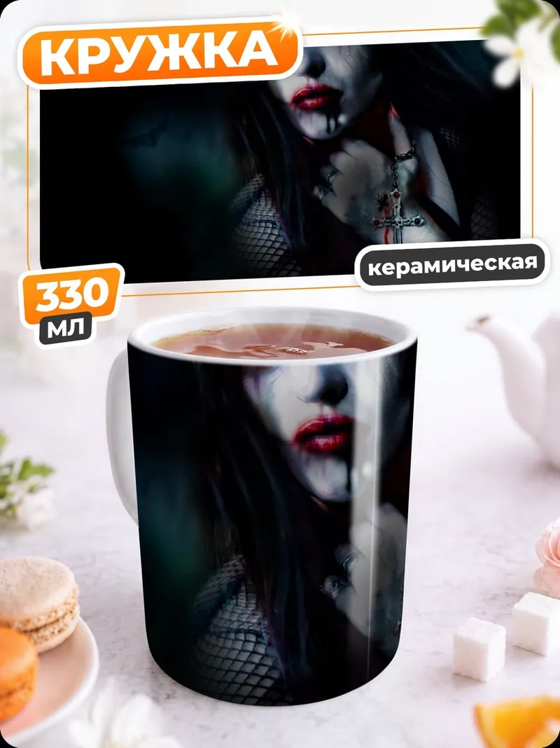 Кружка керамическая Готическая вампирша