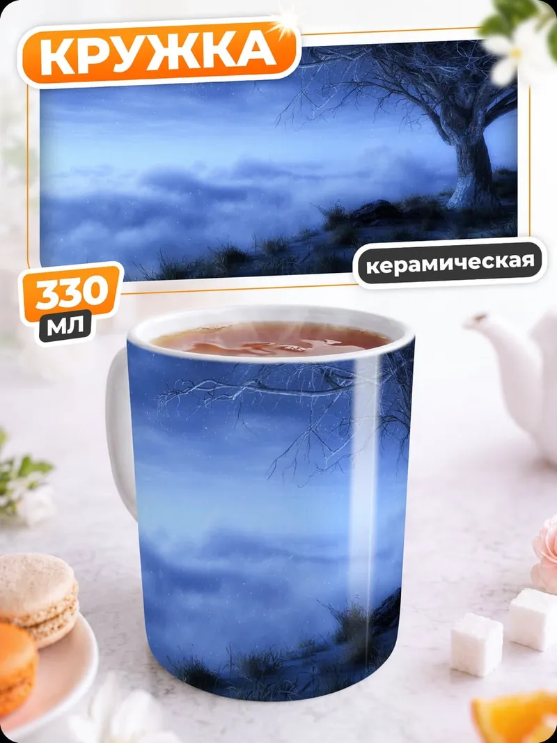 Кружка керамическая Зимний лес