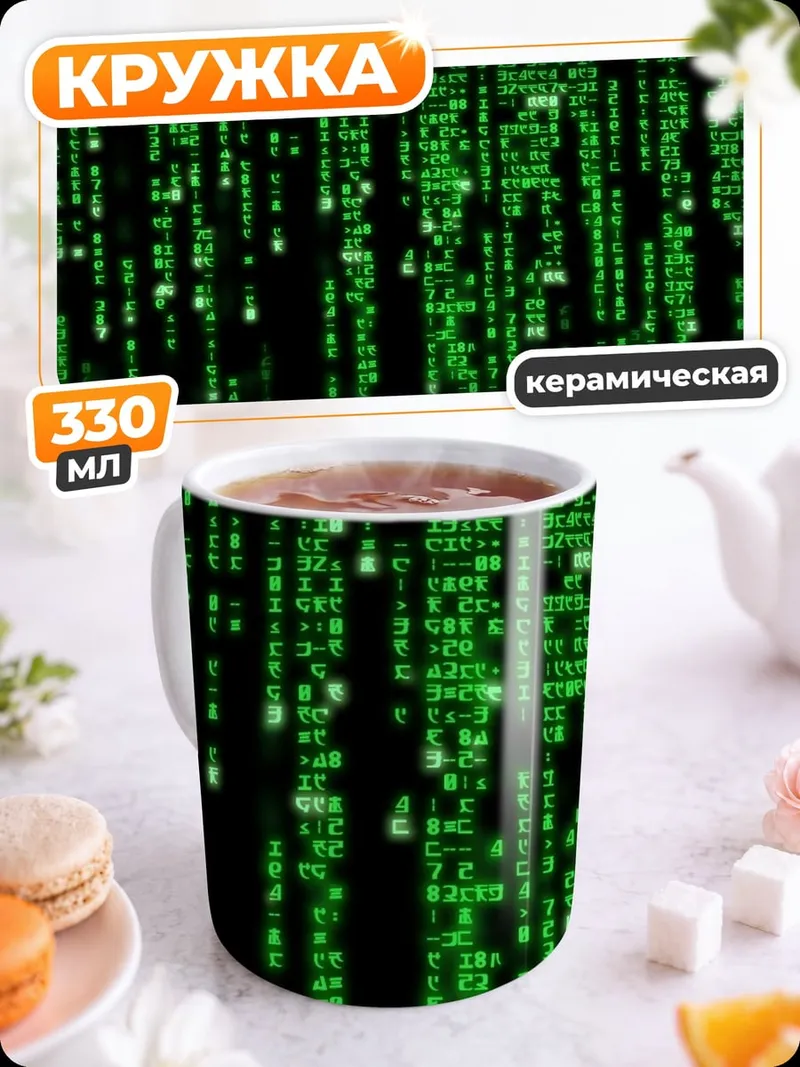 Кружка керамическая Цифровой дождь