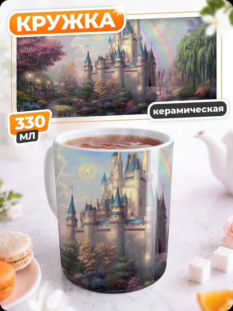Кружка керамическая сказочный замок