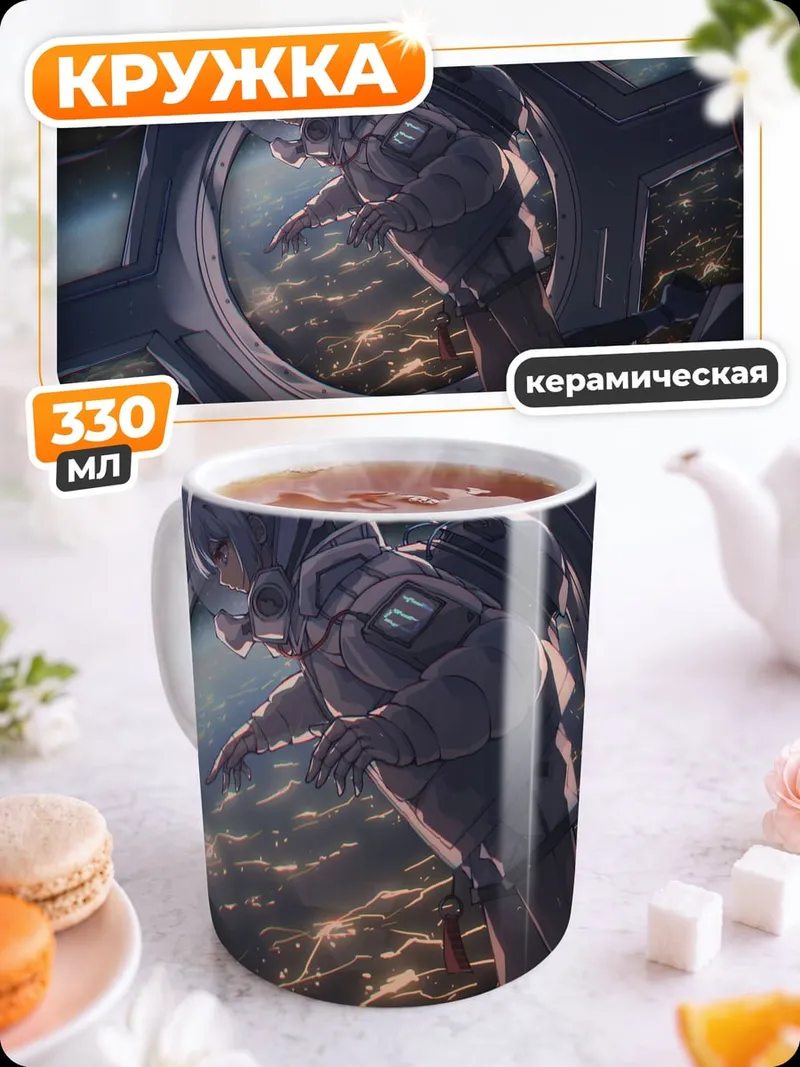 Кружка керамическая Астронавт в космосе