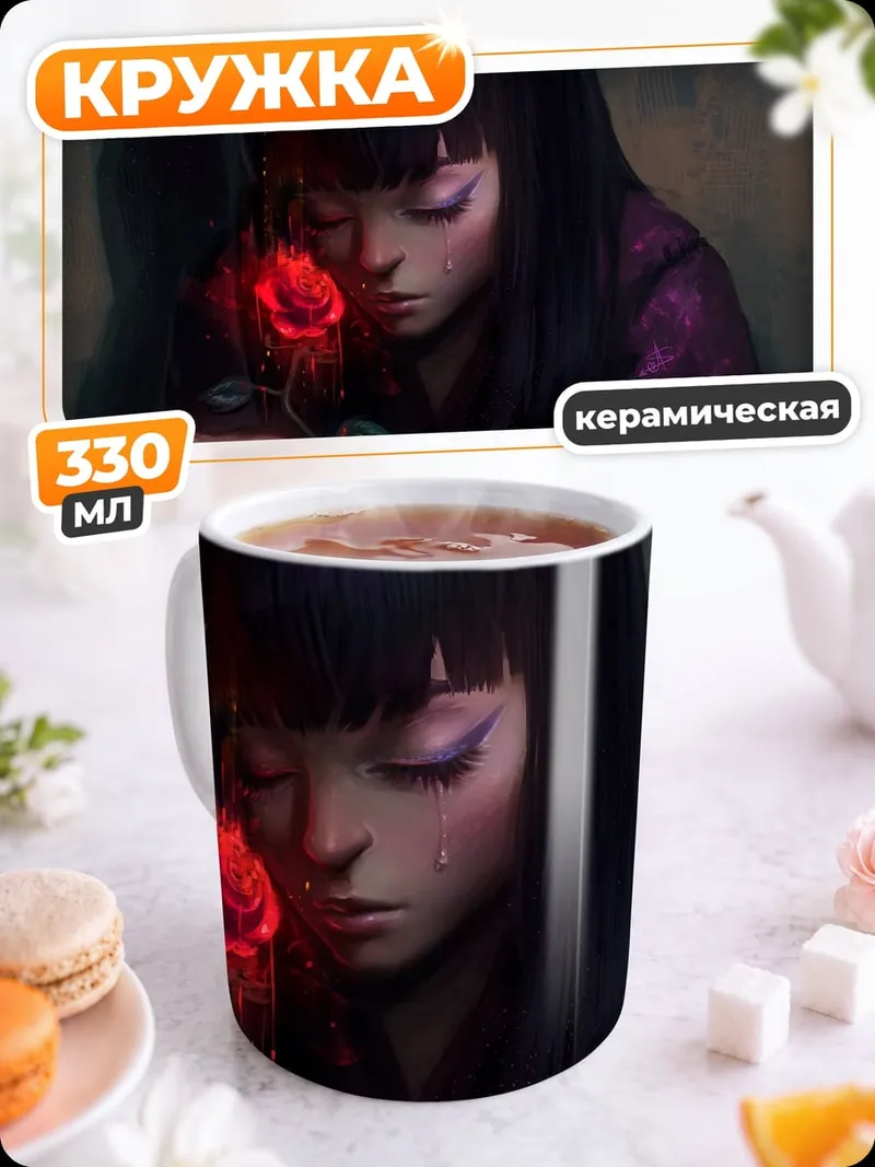 Кружка керамическая Аниме парень в очках