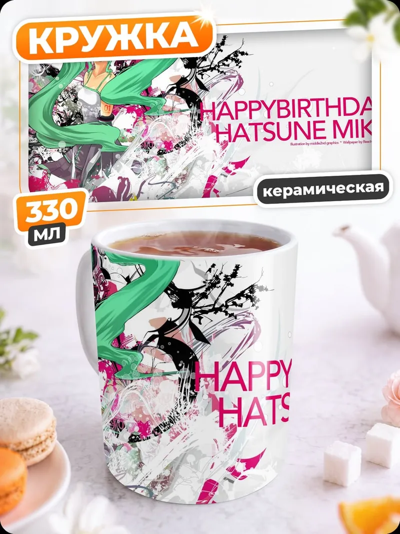 Кружка керамическая С Днем Рождения Мику