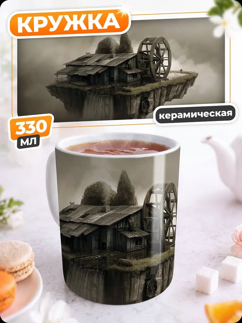 Кружка керамическая Летающая мельница