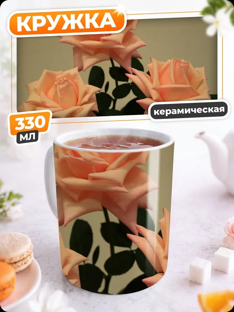 Кружка керамическая Нежные розы