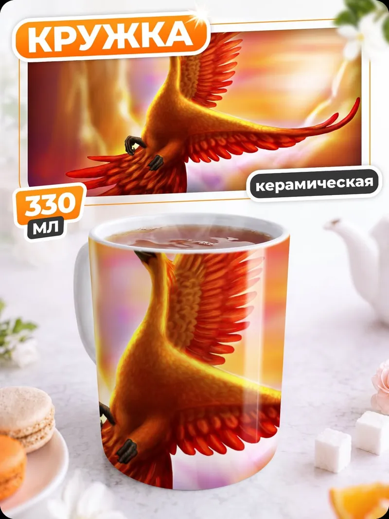 Кружка керамическая Огненный феникс