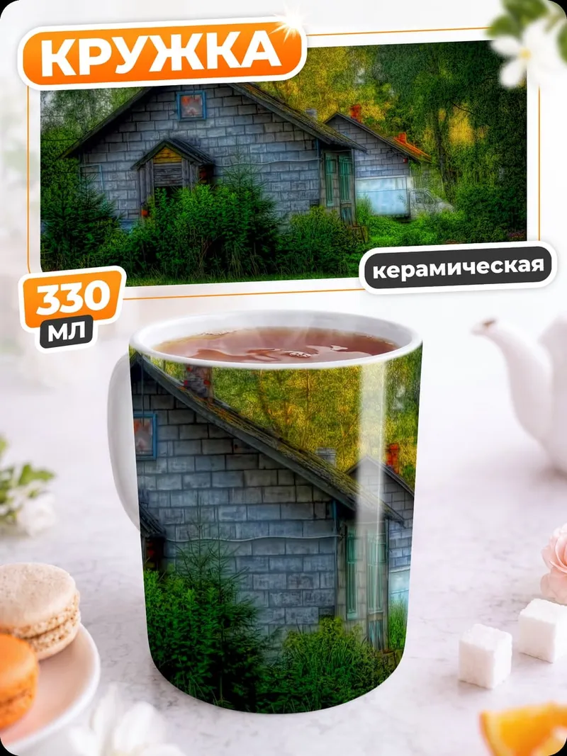 Кружка керамическая Старый дом в лесу