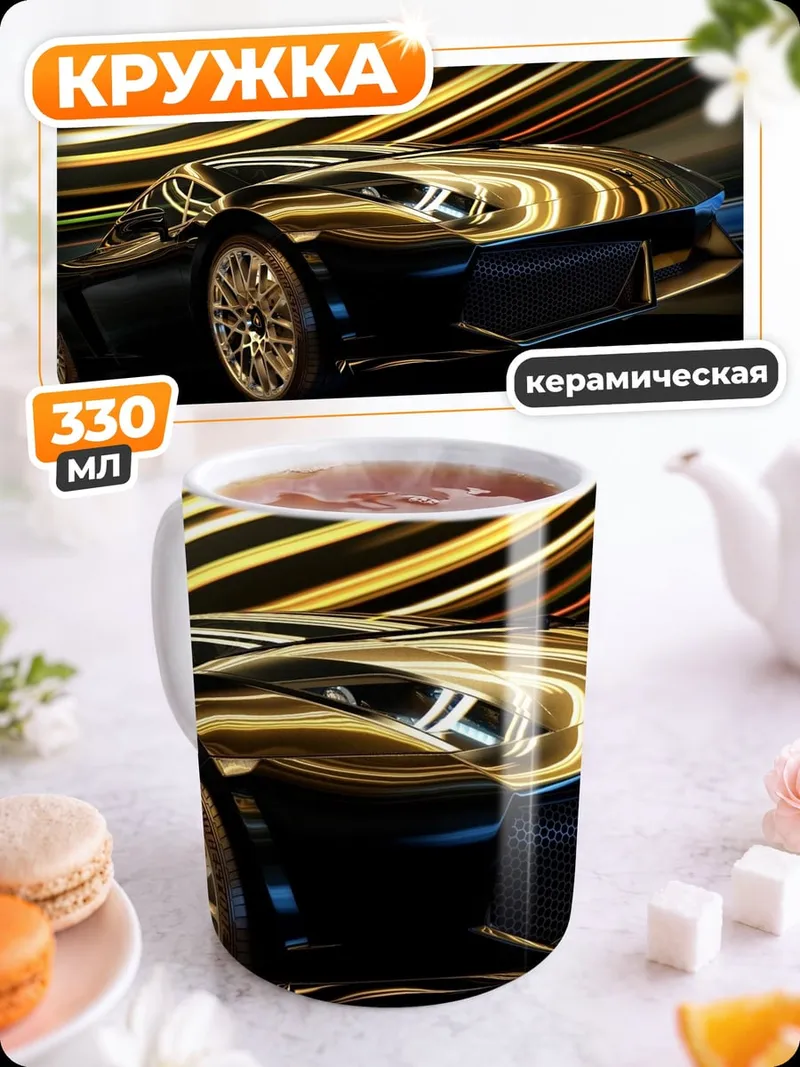 Кружка керамическая Черный спорткар