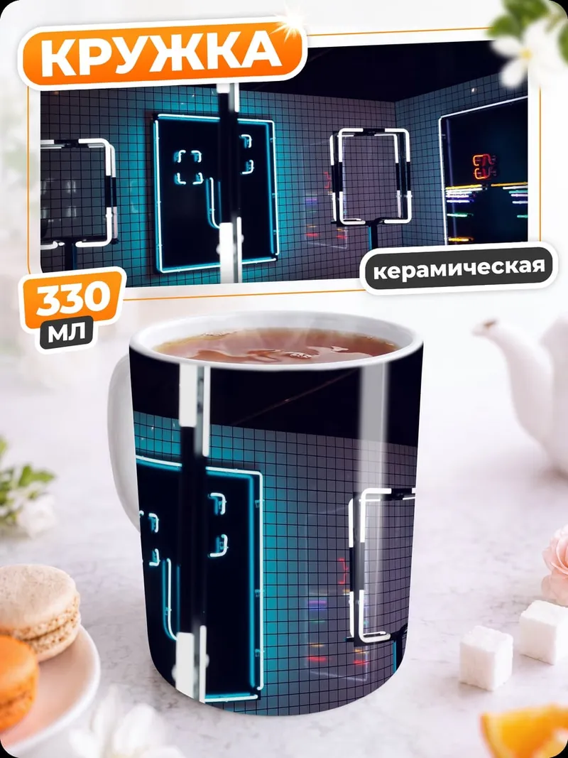 Кружка керамическая Неоновый киберпанк