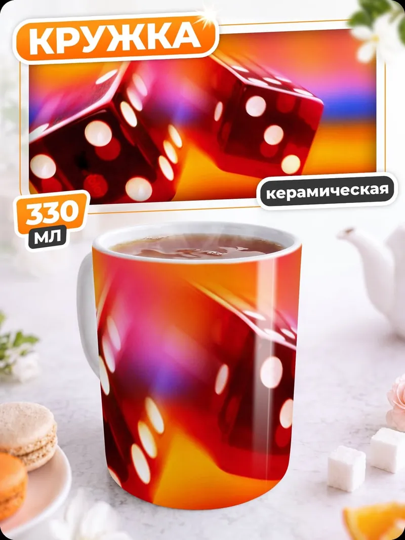 Кружка керамическая Красные игральные кости