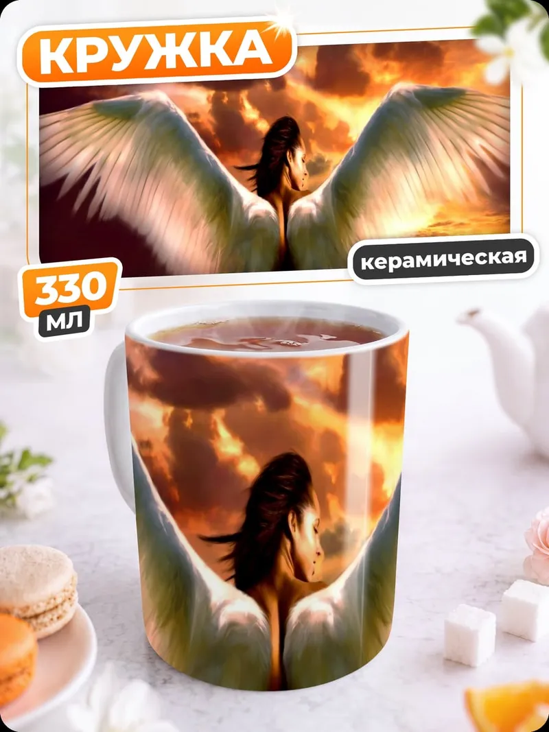 Кружка керамическая Ангел в небесах