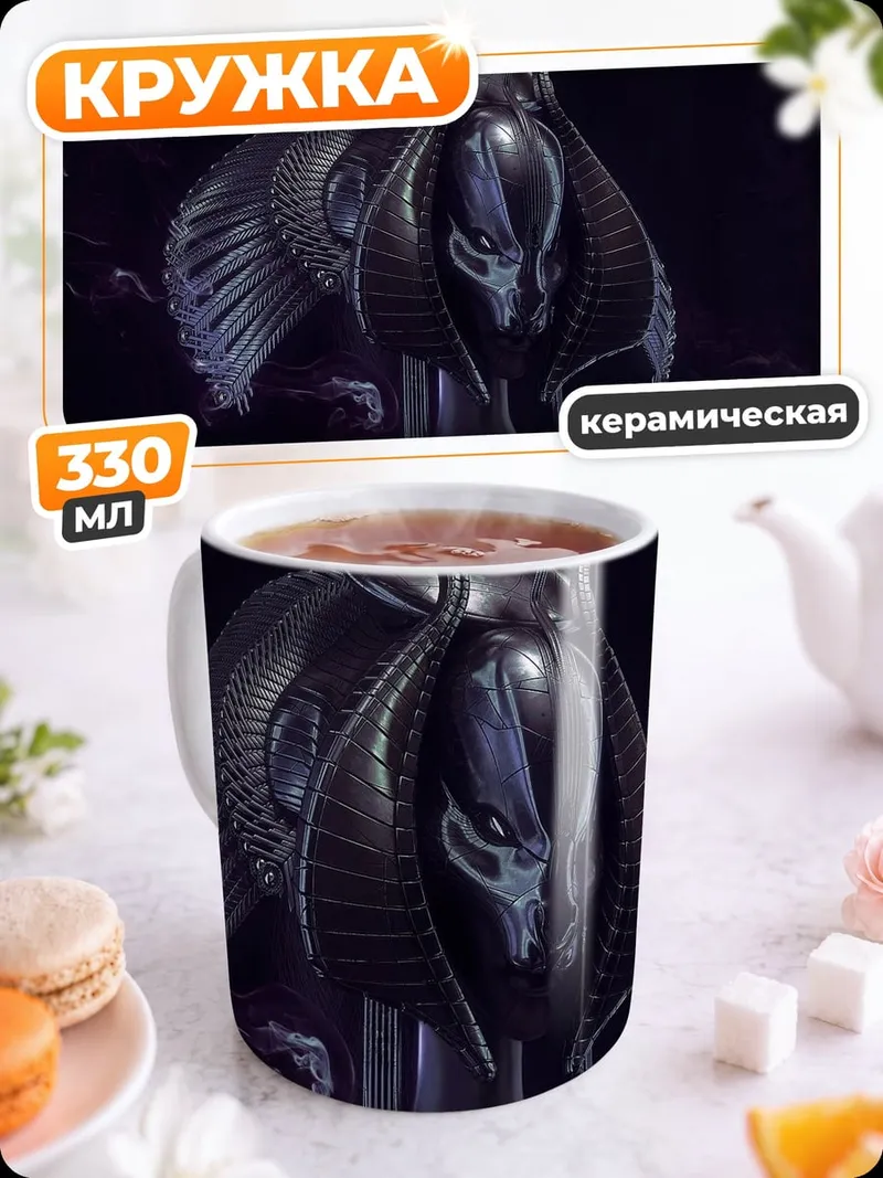 Кружка керамическая инопланетный воин