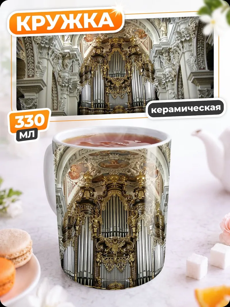 Кружка керамическая Церковный орган