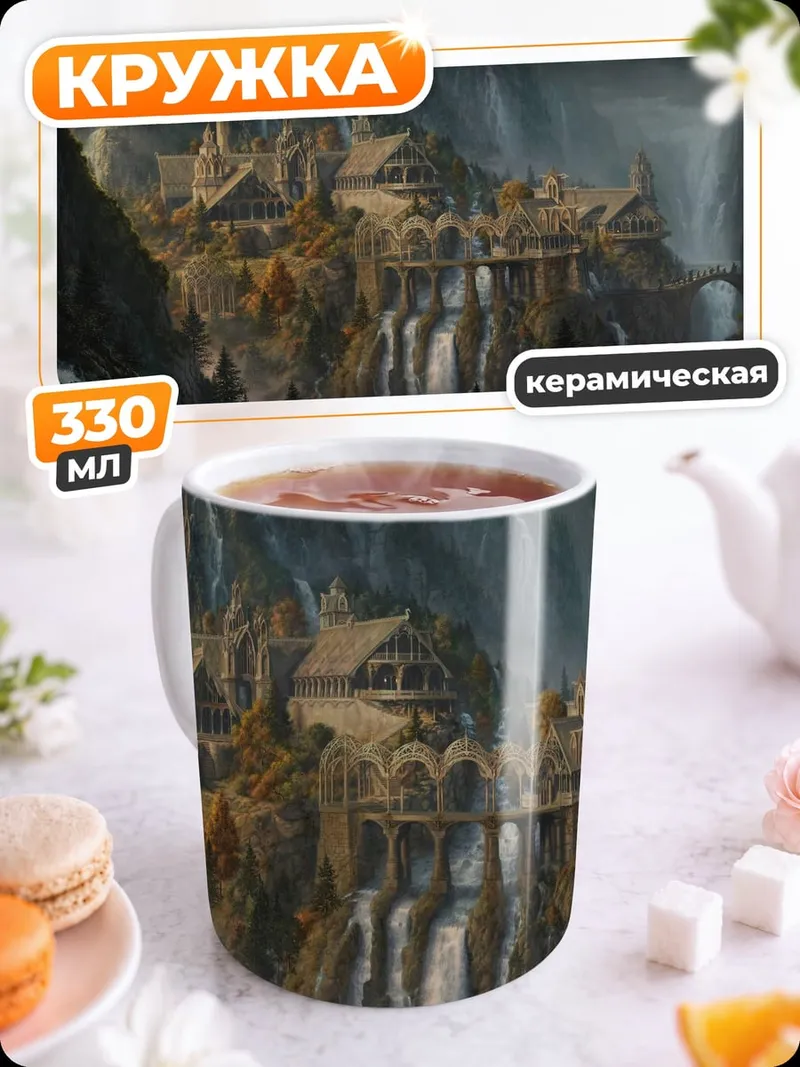Кружка керамическая Эльфийский город Ривенделл
