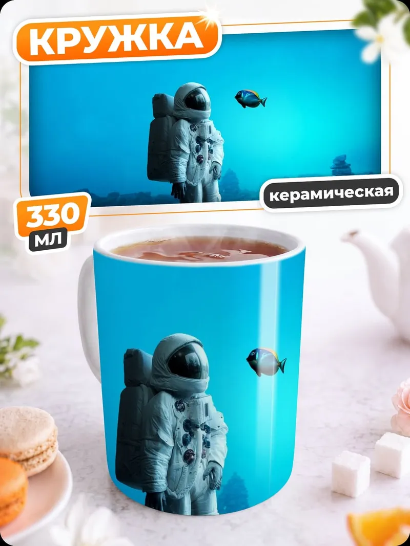 Кружка керамическая Астронавт одинокий космос