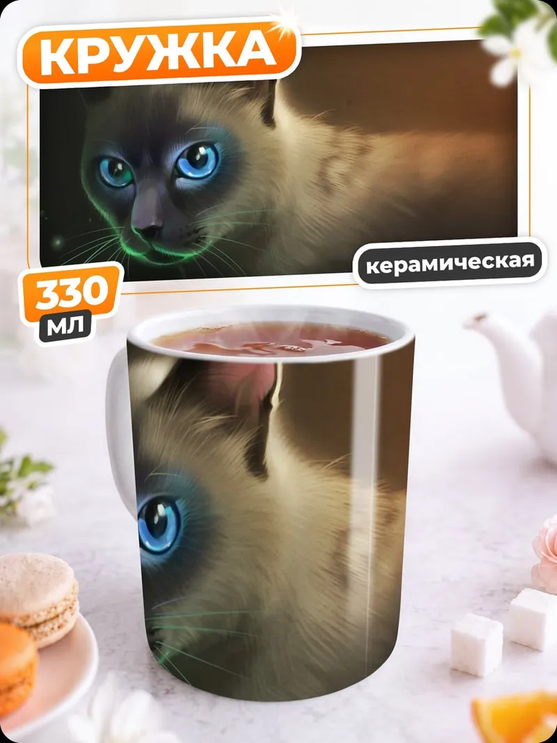 Кружка керамическая Сиамский кот
