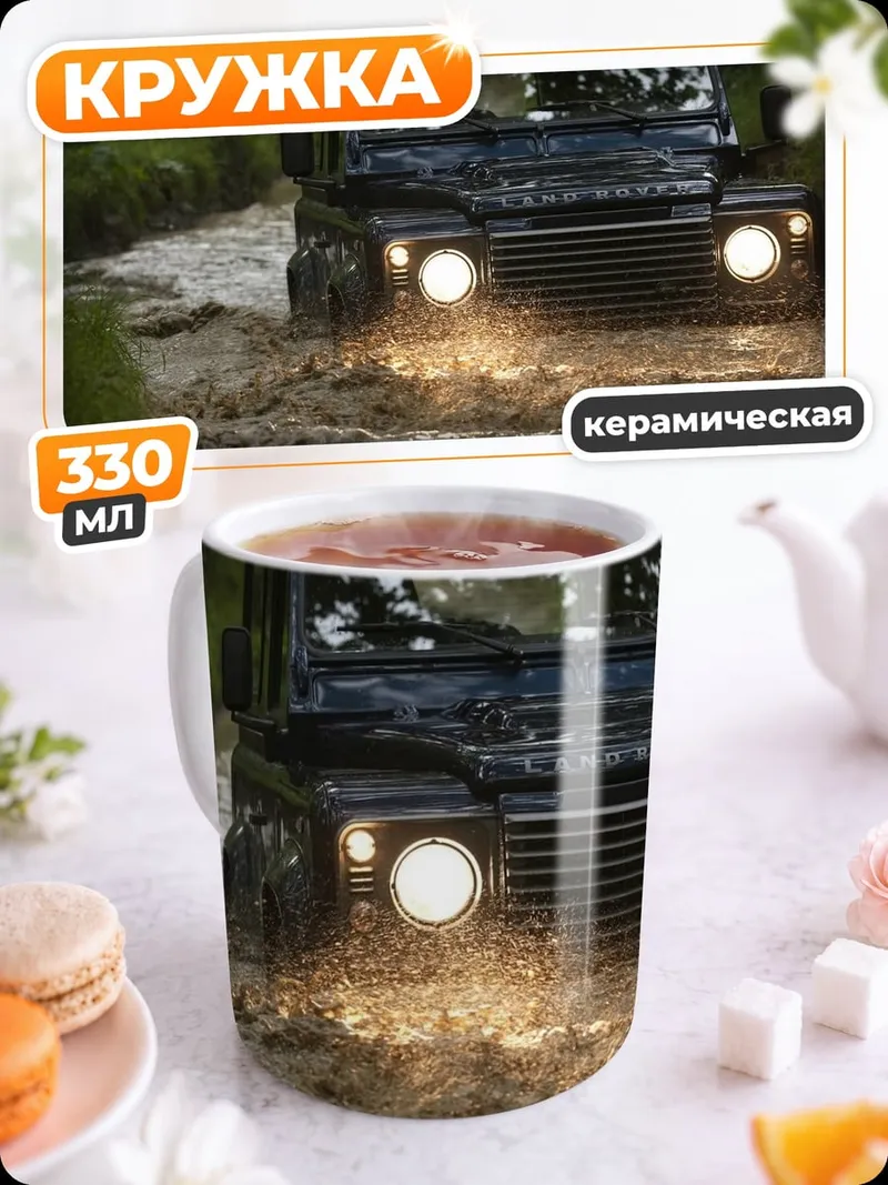 Кружка керамическая Внедорожник в грязи