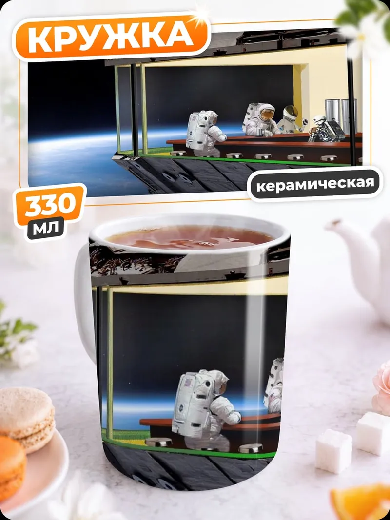 Кружка керамическая Дом в космосе