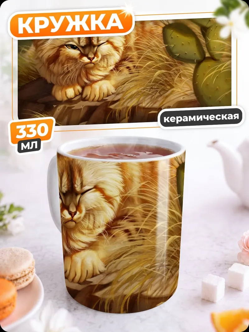Кружка керамическая Пустынный кот