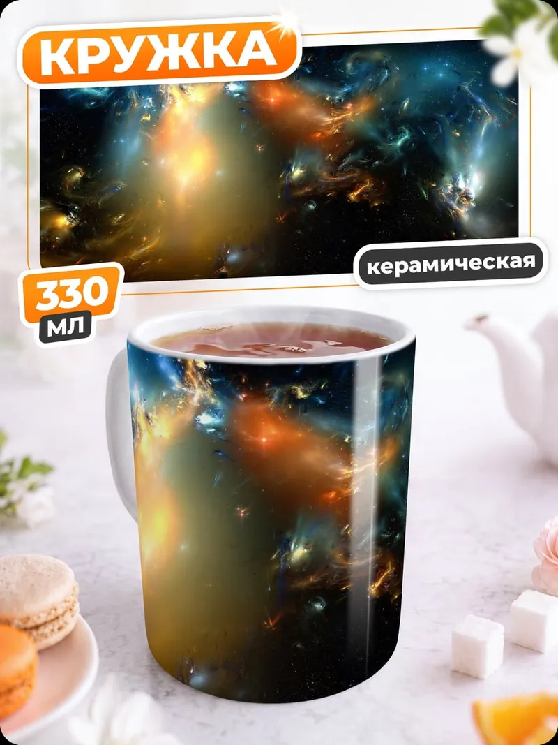 Кружка керамическая космическая туманность