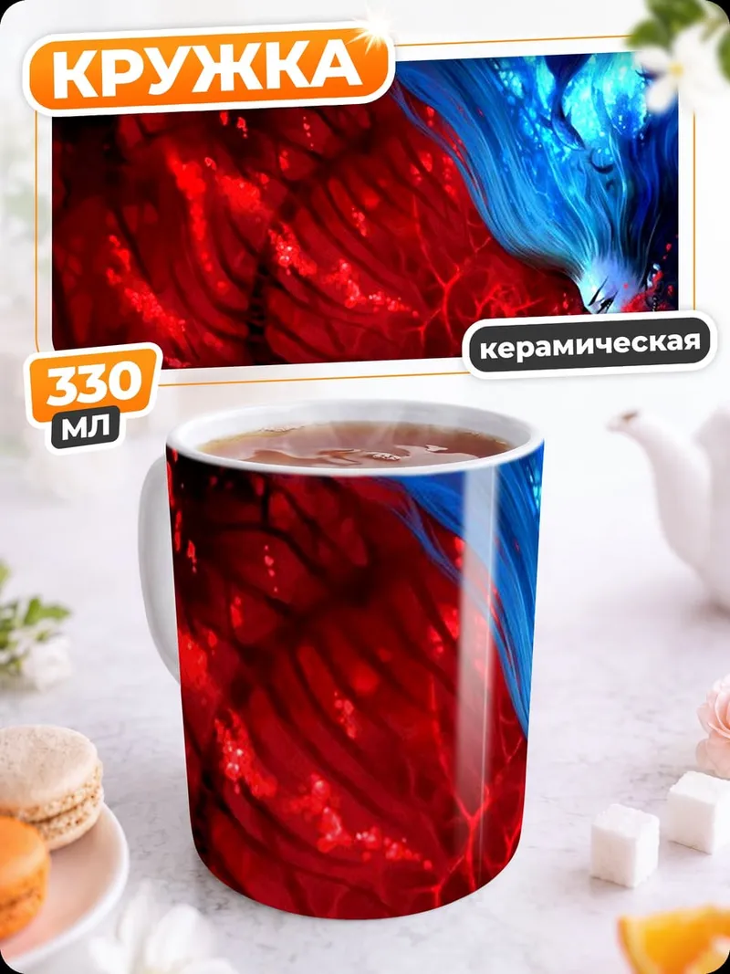 Кружка керамическая Красное и синее