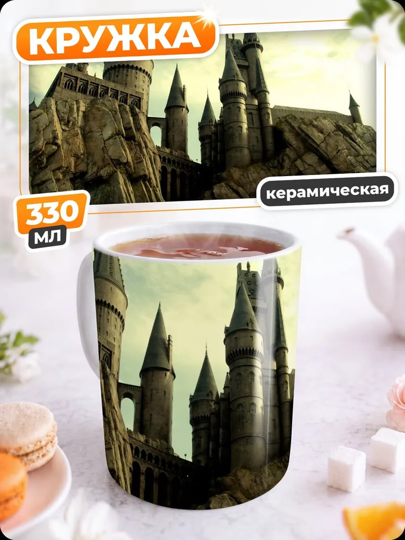Кружка керамическая замок Хогвартс