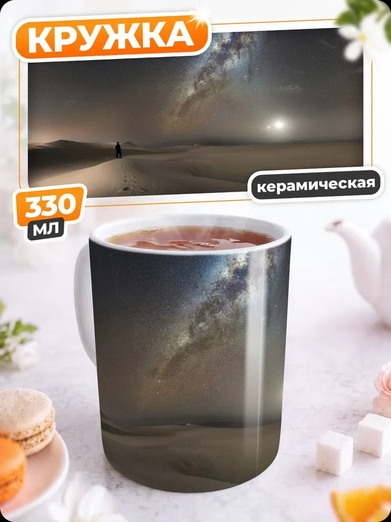 Кружка керамическая Пустыня под звездами