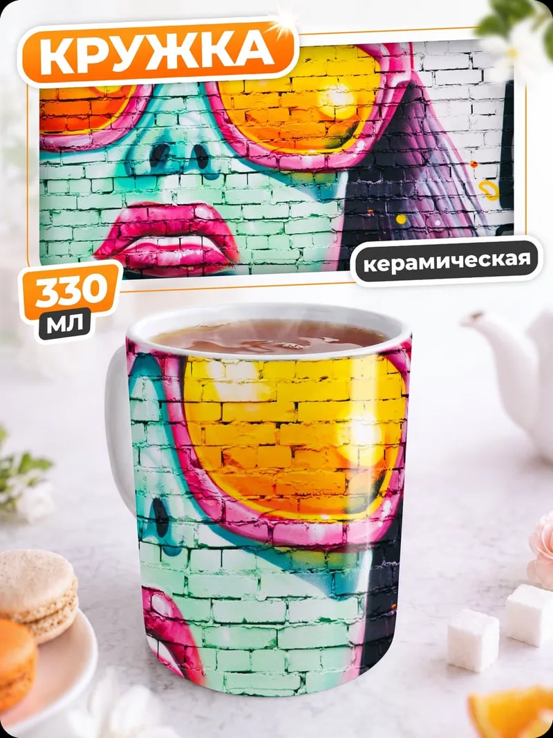 Кружка керамическая Яркие очки
