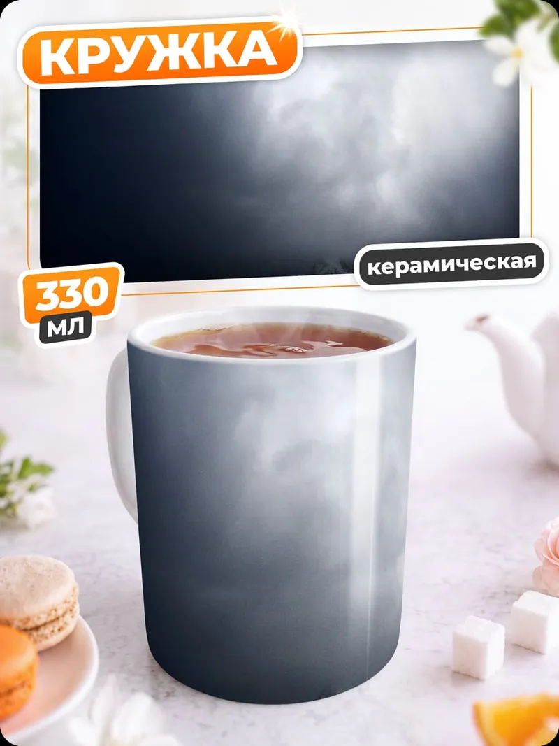 Кружка керамическая грозовая гора