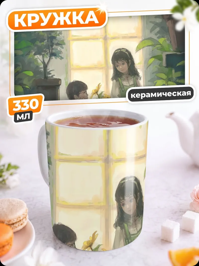 Кружка керамическая Дети в оранжерее