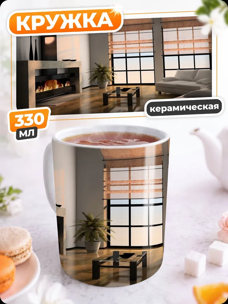 Кружка керамическая Современная гостиная