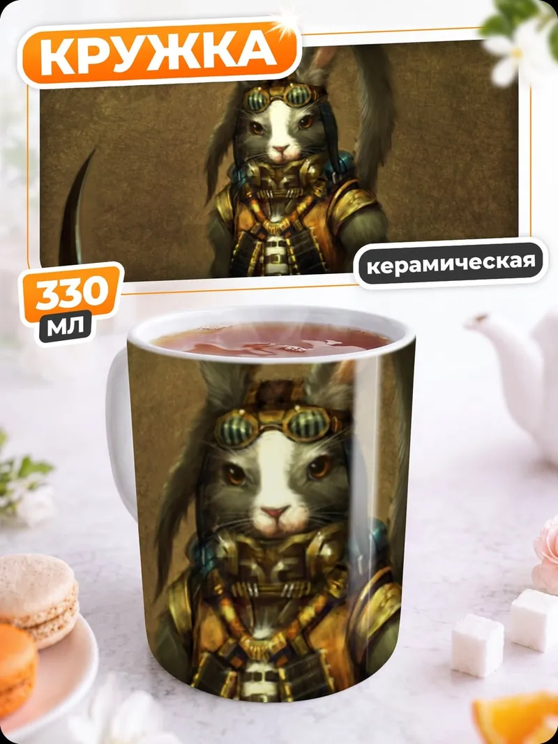 Кружка керамическая Египетский кролик воин