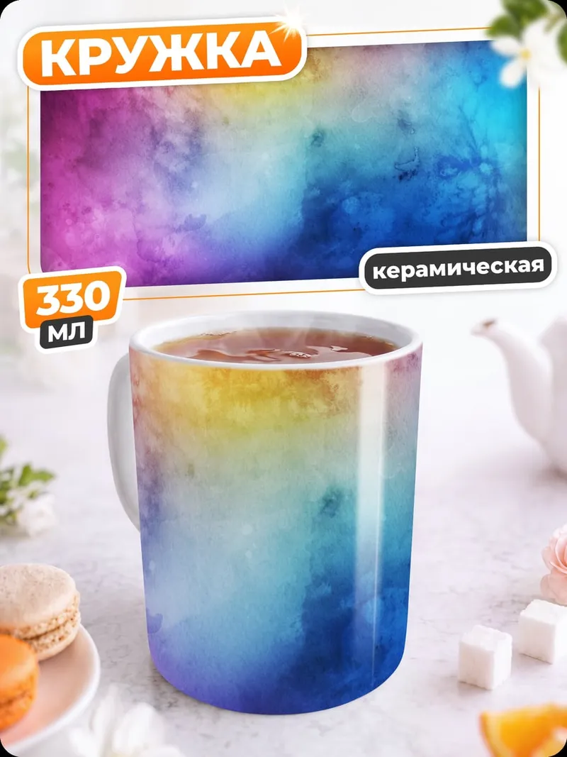 Кружка керамическая цветной туман