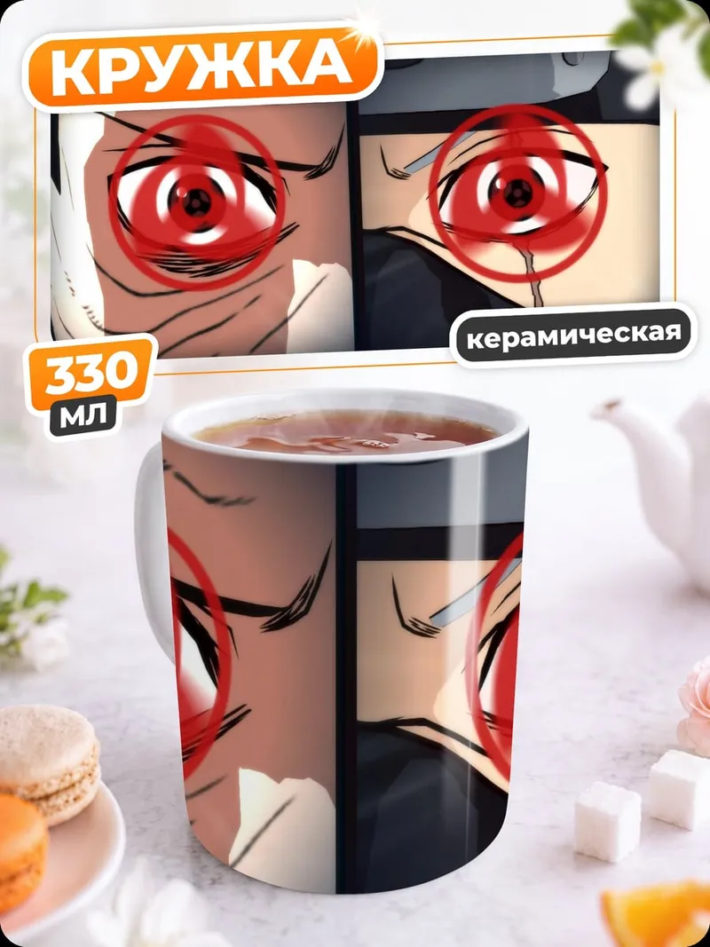 Кружка керамическая Глаза персонажей аниме