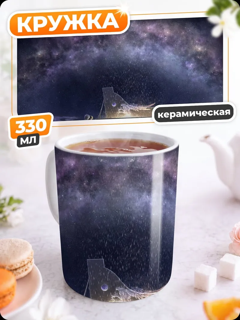 Кружка керамическая Космическое Пианино