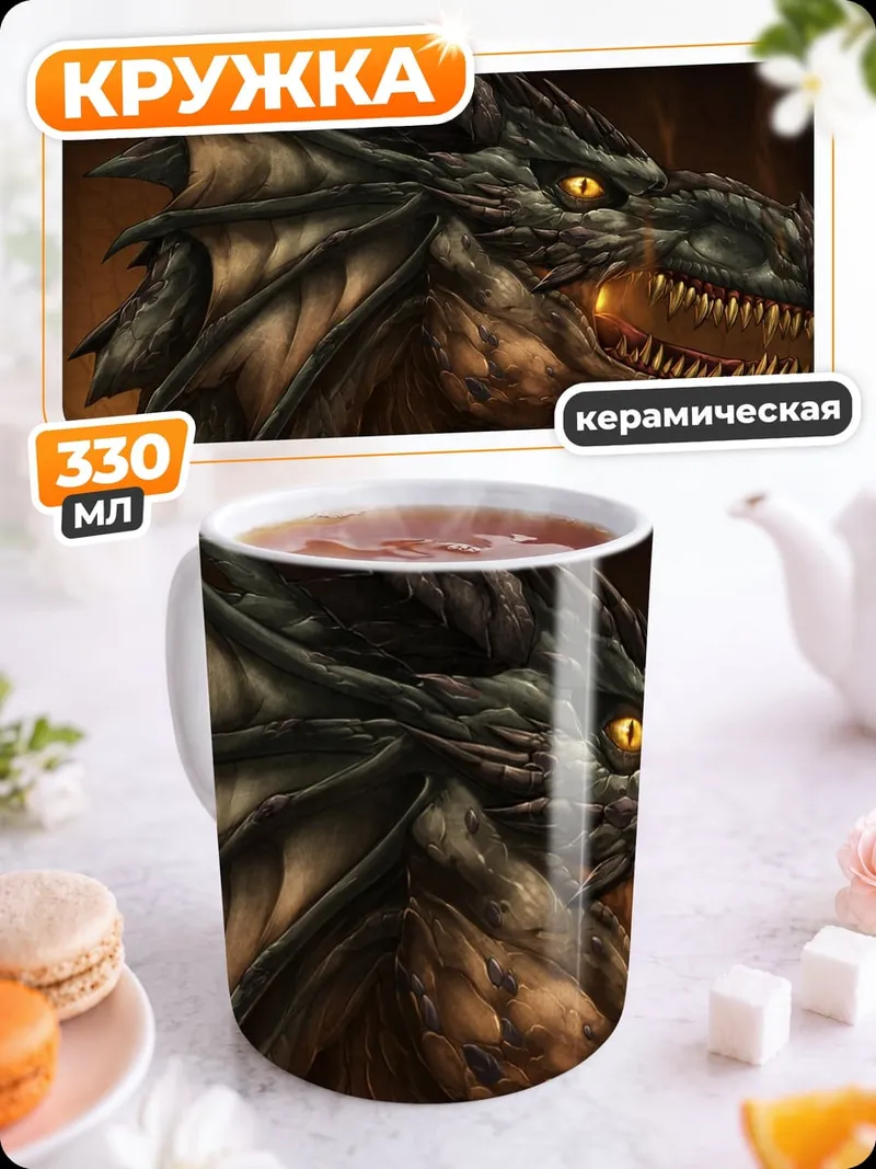 Кружка керамическая Голова Дракона
