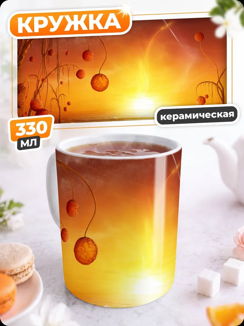 Кружка керамическая инопланетный пейзаж