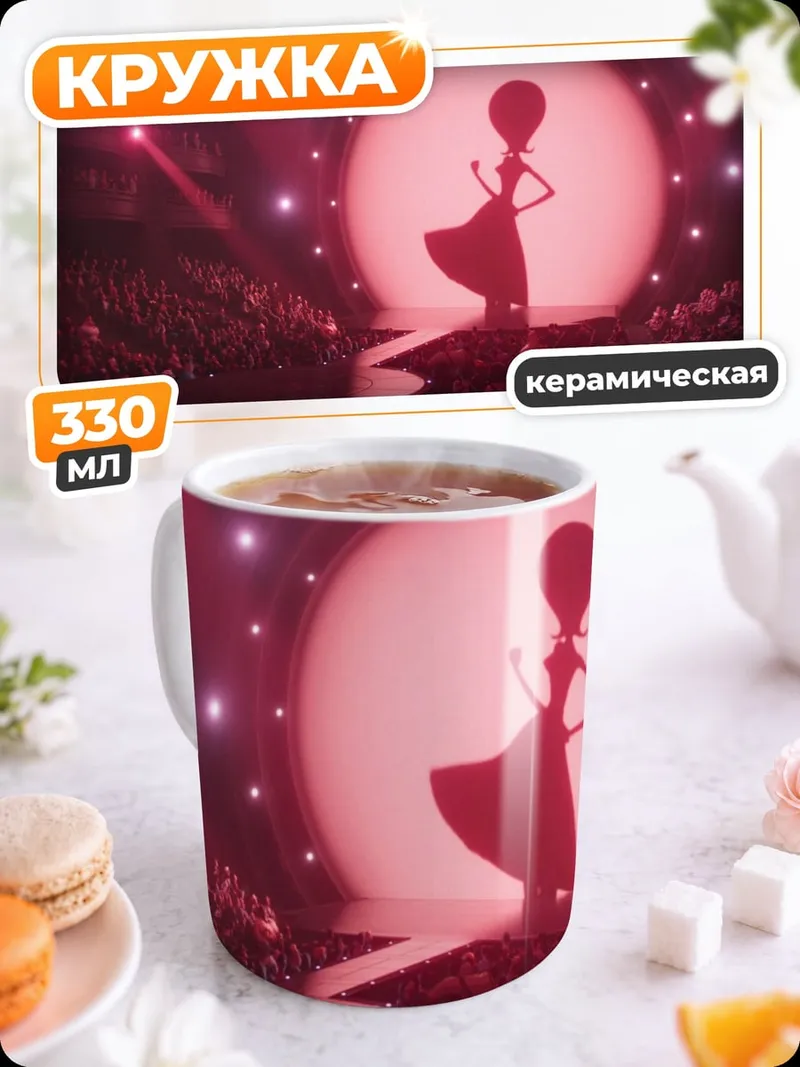 Кружка керамическая силуэт на сцене