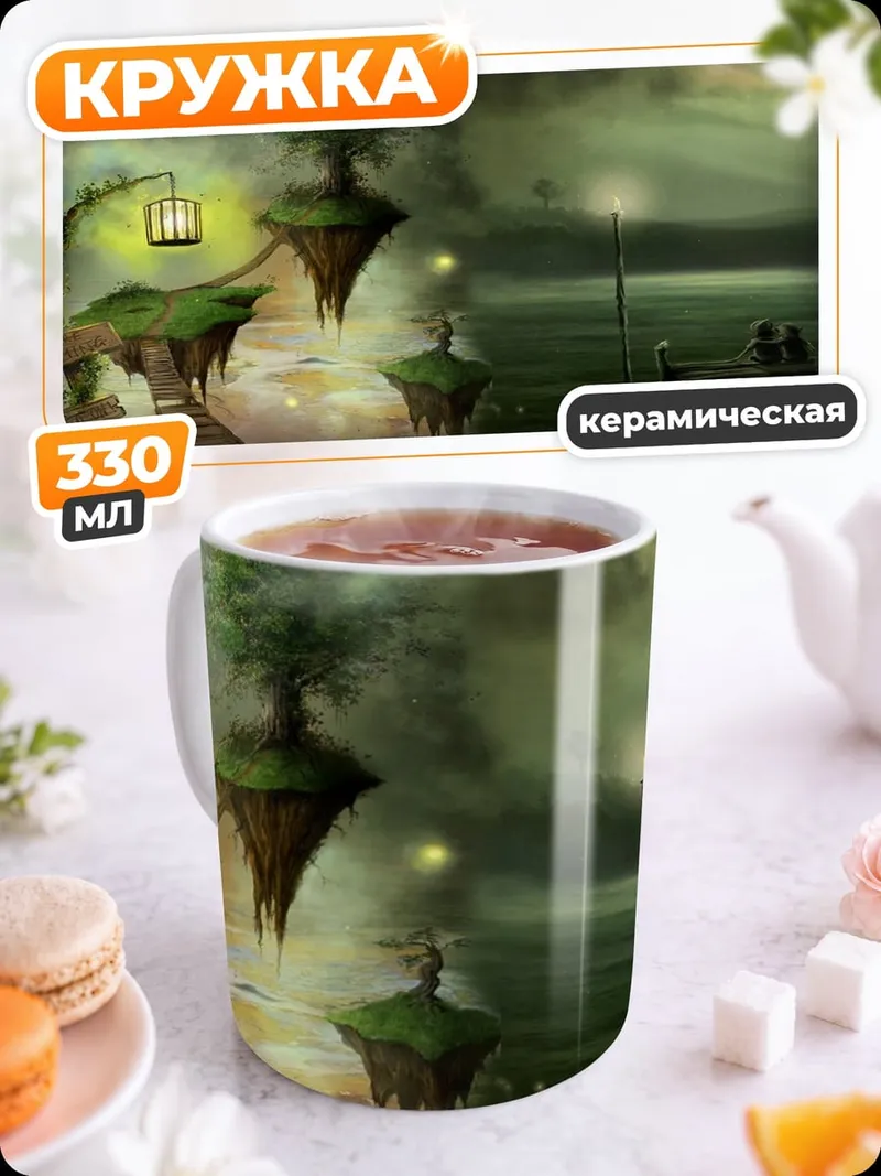 Кружка керамическая Затерянный мир фэнтези
