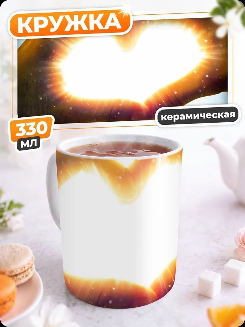 Кружка керамическая Сердце из света