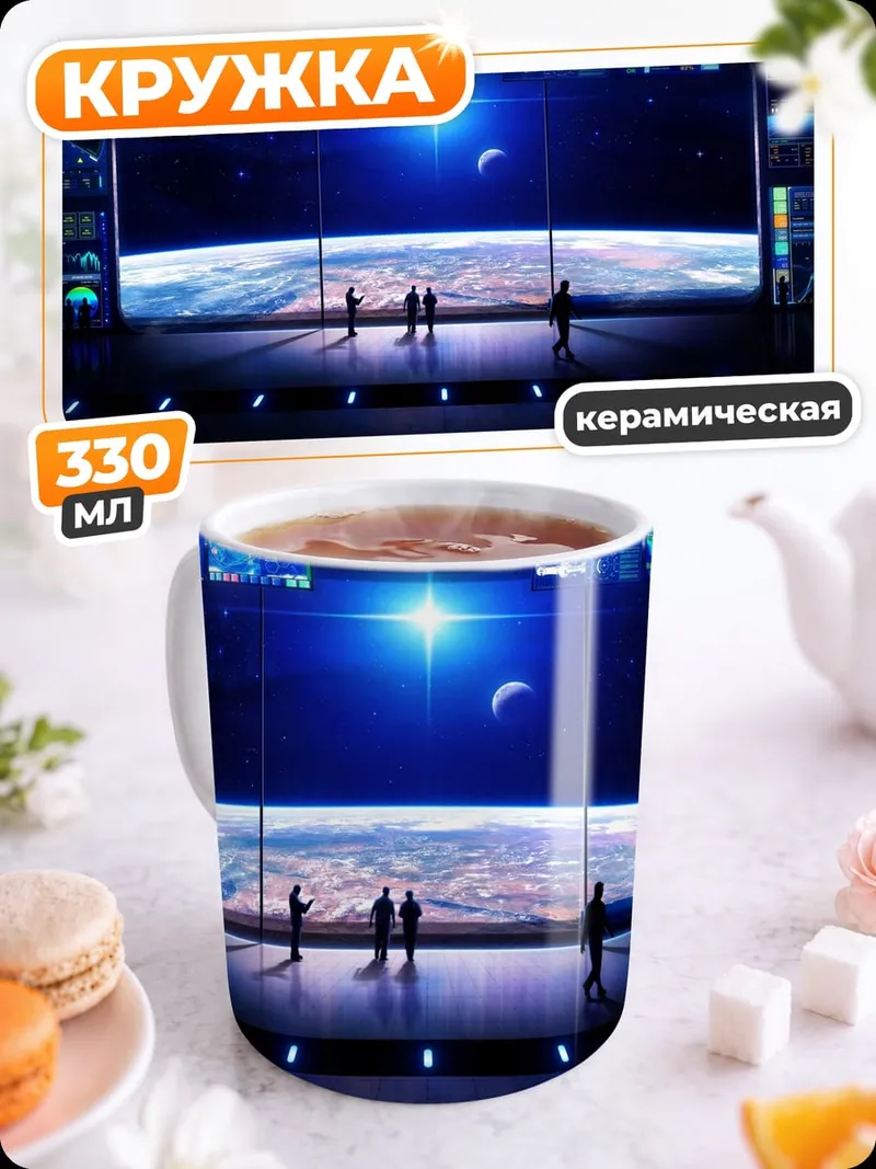 Кружка керамическая Космическая станция Земля